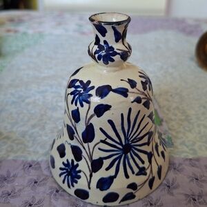Floral Blue and White Ceramic Vase